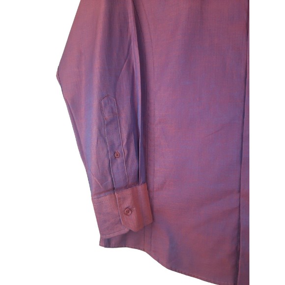 International Concepts Mens Iridescent Red Blue Long Sleeve Button Up Shirt M - Picture 6 of 13